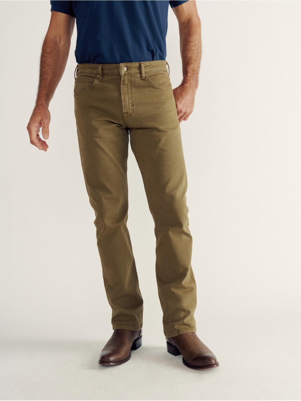 Tecovas 30x34 Straight Stretch Twill Olive Jeans